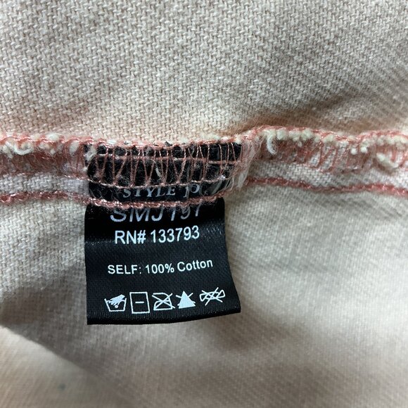 POL LARGE DENIM JACKET PAINTED & DISTRESSED! 25.50" PTP - Picture 8 of 11